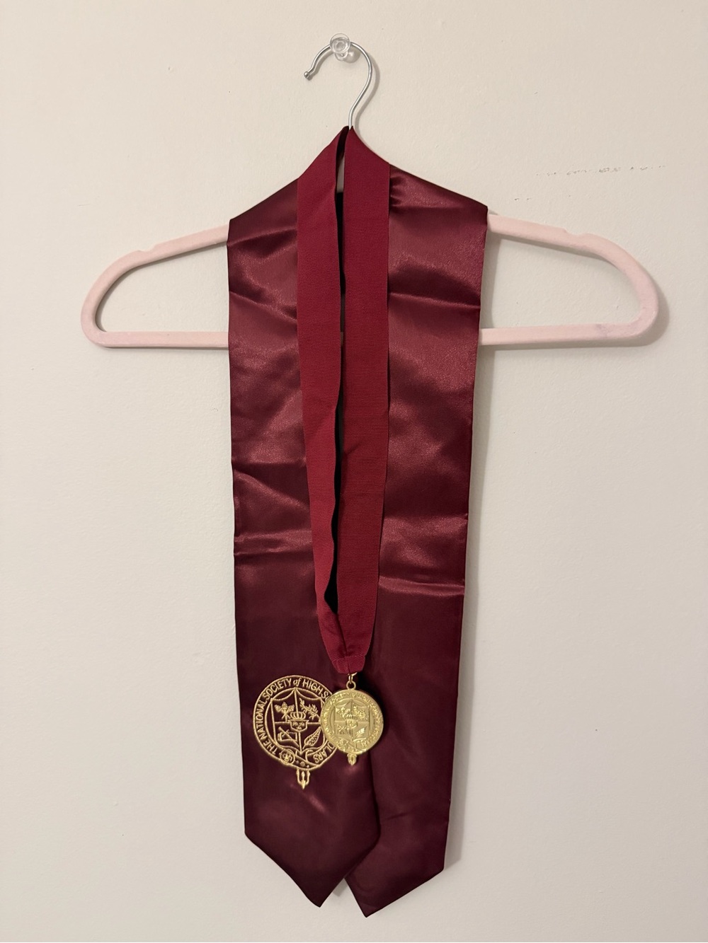 Satin Honor Stole with Gold Medallion - Academic Accessory